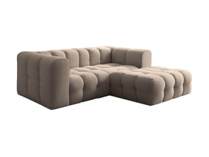 Canapé d'angle droit fixe LOUNGITUDE MILOE 3 places Velours Taupe
