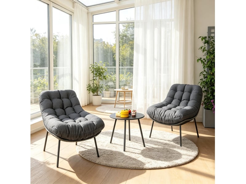  Salon de jardin 2 places avec coussins épais evryae  - Conforama C