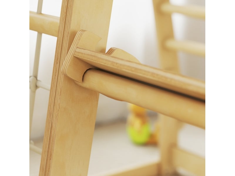  Structure d'escalade intérieure 6 en 1 108 x 120 x 59 cm en bois, dès 3 ans avec toboggan réversible  - Conforama D