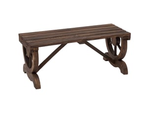 Banc de jardin rustique 2 places en bois de sapin marron 98 x 50 x 39,5 cm, résistant à l'eau et aux intempéries