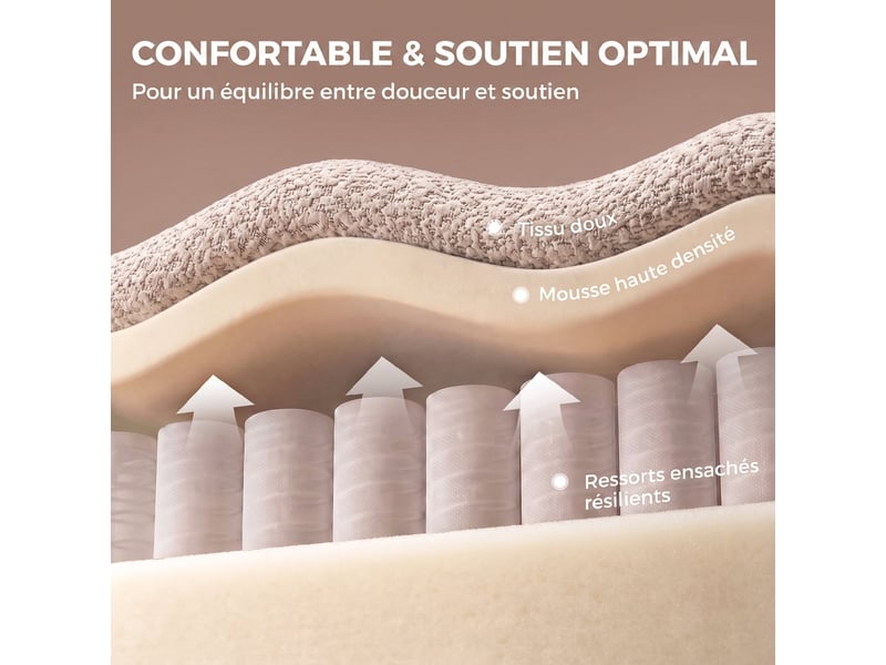  Canapé 3 places en chenille 320 cm, canapé modulaire, assise et accoudoirs extra-larges, entièrement compressé, beige  - Conforama R