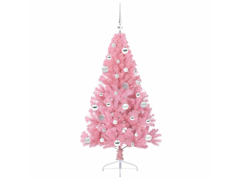  Sapin de noël artificiel, arbre de noël pré-éclairé rose 150 cm pvc shl6943  - Conforama D