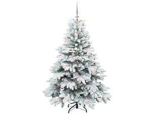 Sapin de noël - arbre de noël artificiel avec 150 led blanc 150 cm pe et pvc