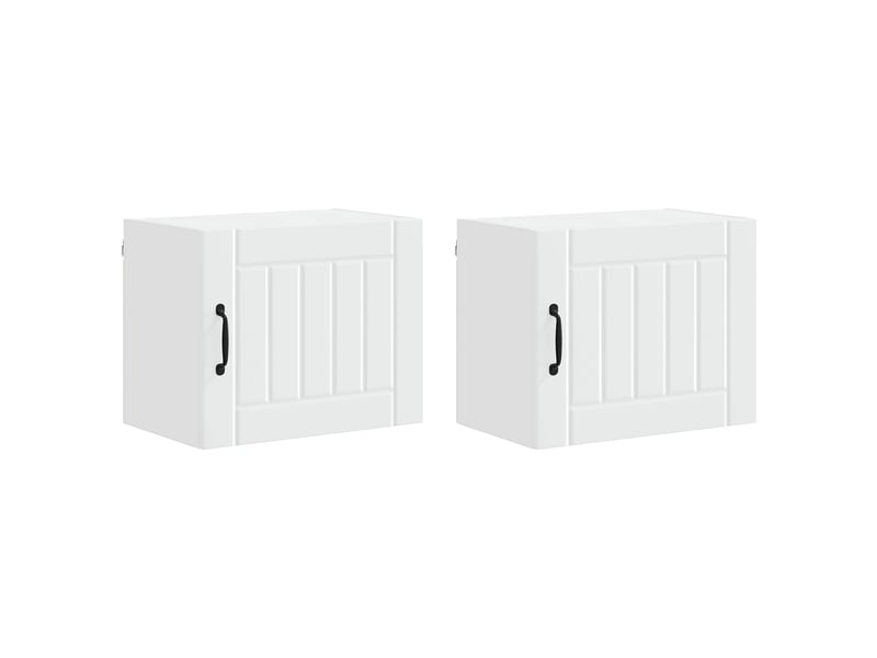  Meuble mural de cuisine | armoire de cuisine 2 pcs blanc bois d'ingénierie shl7924  - Conforama A