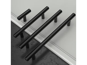 Lot de 12 poignées de barre en acier inoxydable noir, poignées pour tiroirs, portes, commodes et meubles