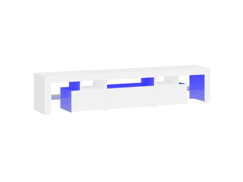  Meuble tv - banc tv - meuble de rangement avec lumières led blanc 200x36,5x40 cm  - Conforama A