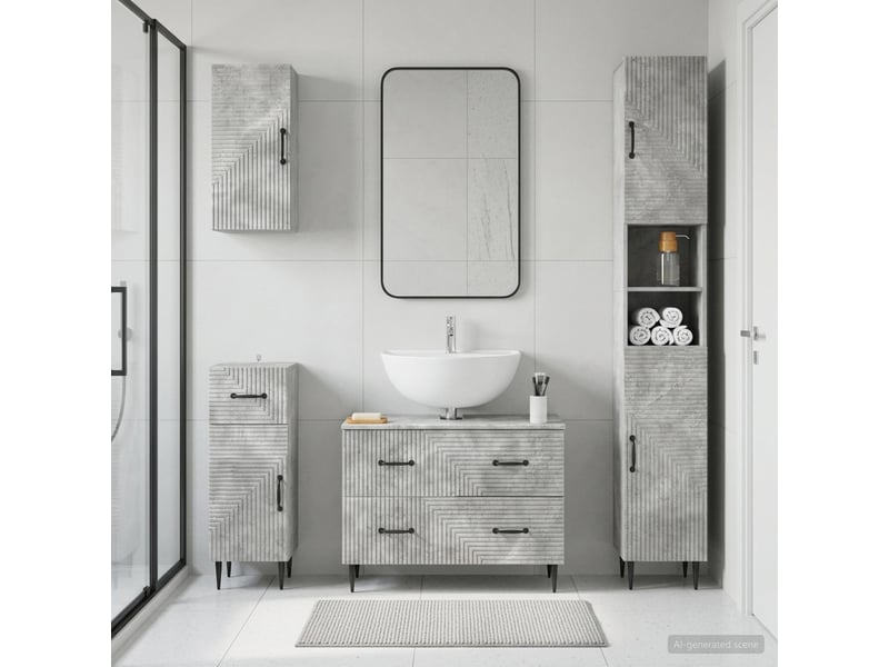 Ensemble de 4 pièces d'armoires de salle de bain haarlem cf63260 - Conforama B