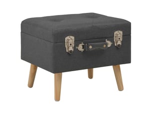 Lot de 3 tabourets de rangement gris foncé tissu