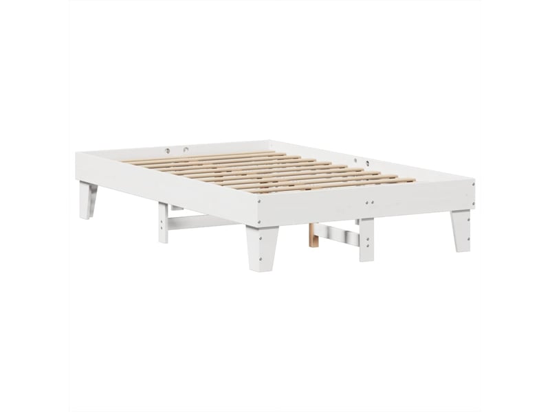  Lit double- lit adulte -  cadre de lit sans matelas blanc 135x190 cm bois de pin massif  - Conforama B