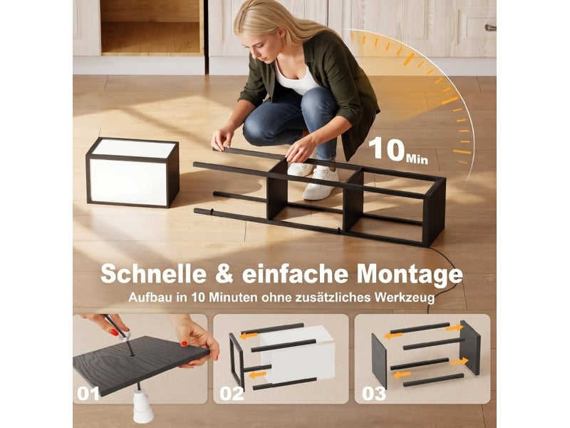  Lampadaire led 26x26x161 cm dimmable mdf noir  - Conforama D