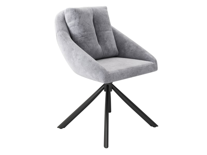  Chaises velours gris pivotantes – confortables et ergonomiques – salle à manger – lot de 4 – design moderne  - Conforama D