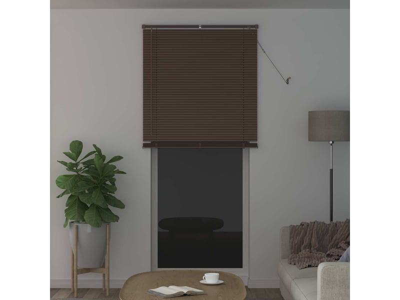  Store vénitien, store de fenêtre marron foncé avec motif 213 x 100 cm 25 mm pvc cf48033  - Conforama C