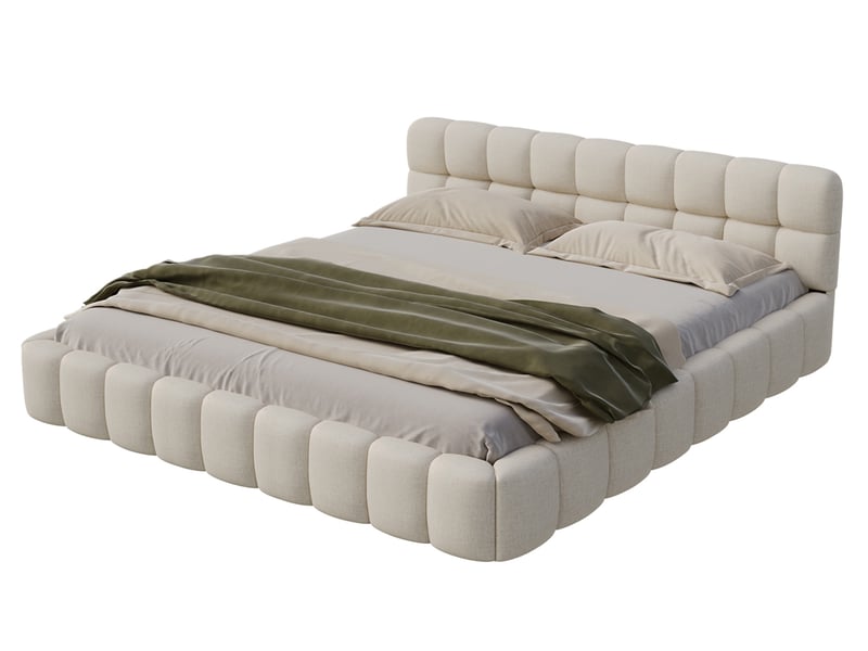 Lit 2 places 160x200 cm coloris beige  - Conforama A