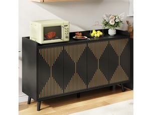 Buffet 4 porte(s) 0 tiroir(s) <strong>MODENUIT </strong> <strong></strong> - 140 cm coloris noir
