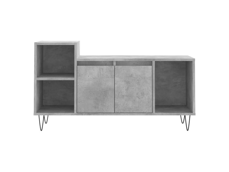  Meuble tv - banc tv - meuble de rangement gris béton 100x35x55 cm bois d'ingénierie  - Conforama E