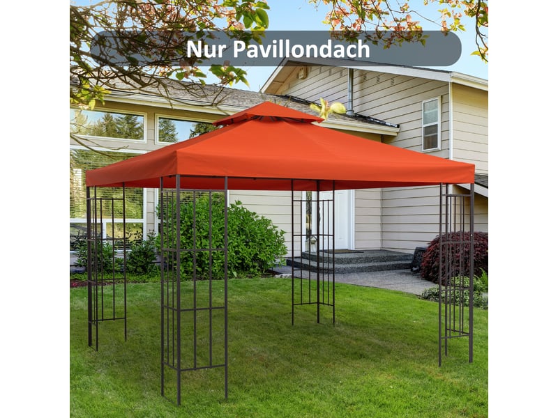 Toit de rechange pour pavillon - 3x3 m - polyester 180gm² - résistant aux intempéries - protection uv 300x300x18cm - Conforama B