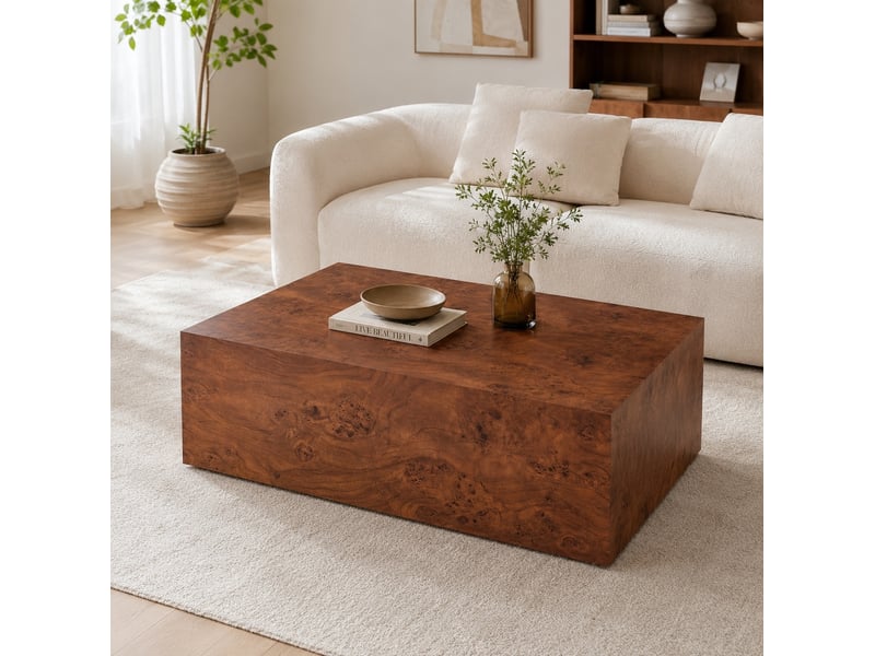  Table basse minimaliste polyvalente en mdf coloris noyer  - Conforama D