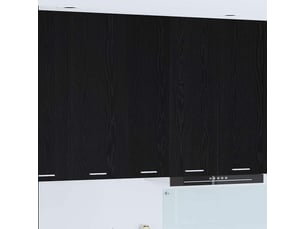 Meuble de rangement cuisine, armoire suspendue chêne noir 30x31x100cm bois d'ingénierie