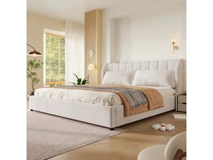 Lit 2 places 180x200 cm <strong></strong>  <strong></strong> coloris beige