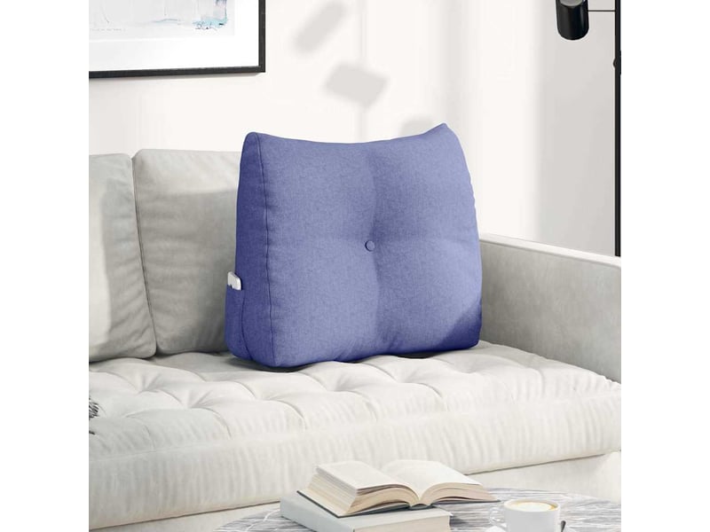 Coussin de dos, coussin de dossier bleu denim 60 x 24 x 50 cm tissu cf54553 - Conforama B