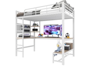 Lit mezzanine 90x200 cm    coloris blanc