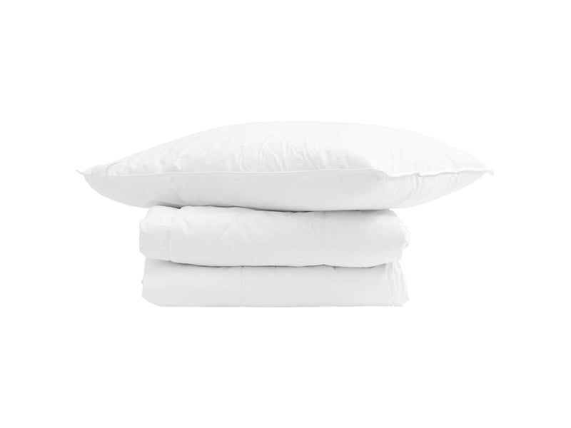 Duvet d'été simple avec oreiller 2 pcs - couette blanc plume de canard - Conforama A