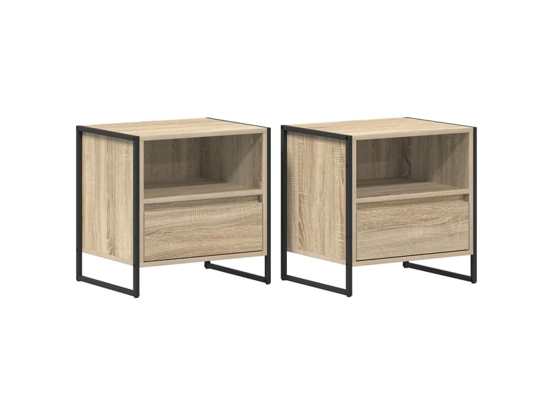  Table de chevet - cabinet de chevet - table de nuit 2 pièces sonoma 50 x 39,5 x 50 cm  - Conforama A