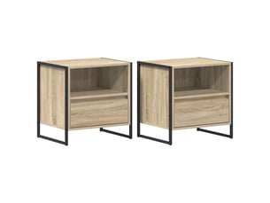 Table de chevet - cabinet de chevet - table de nuit 2 pièces sonoma 50 x 39,5 x 50 cm