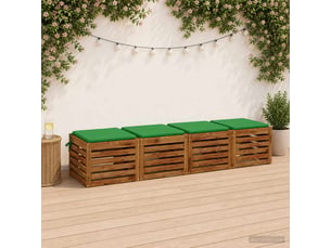 Lot de 4 coussins de siège, coussins d'assise soest 100 % polyester vert cf60607