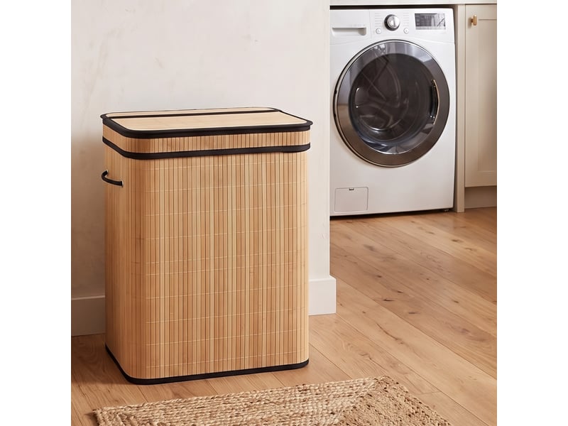 Panier à linge en bambou, 100 l - Conforama C