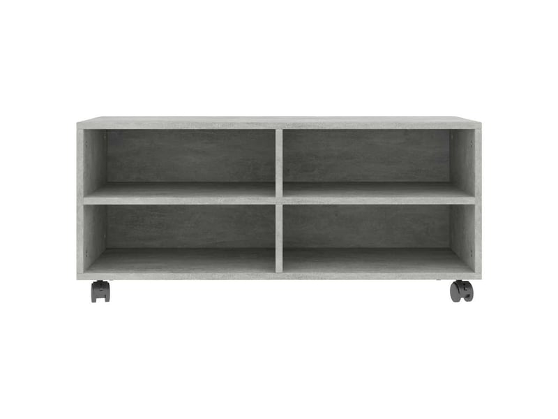  Meuble tv - banc tv - meuble de rangement avec roulettes gris béton 90x35x35 cm bois ingénierie  - Conforama D