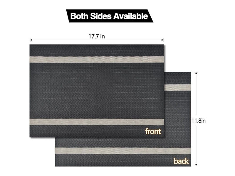 Sunxury – lot de 4 sets de table en vinyle noir – lavables, résistants à la chaleur jusqu'à 80℃ – dimensions 45x30cm – résistants à l'eau et à l'huile  - Conforama D