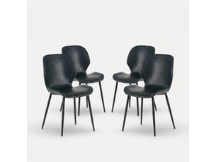 Lot de 4 chaises de salle à manger rembourrées soft-touch callisto - bleu