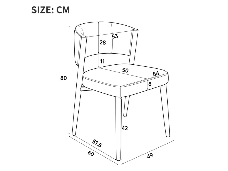  Lot de 2 chaises de salle à manger 60x49x80 cm taupe, tissu chenille et piètement en métal noir moderne  - Conforama C