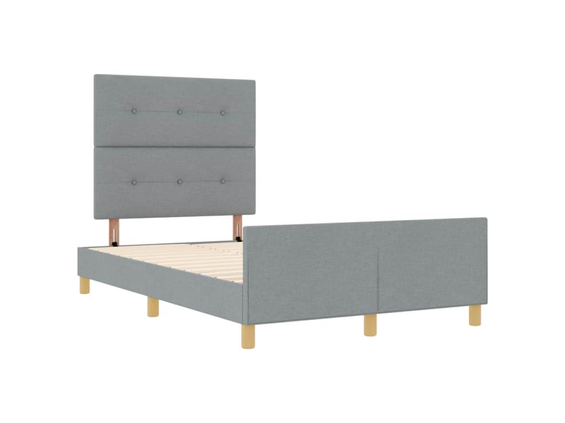  Lit double- lit adulte -  cadre de lit avec tête de lit gris clair 120 x 190 cm tissu  - Conforama D