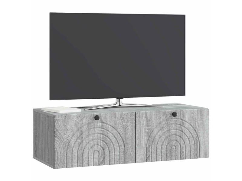  Meuble tv - banc tv - meuble de rangement mural sonoma gris 99 x 41 x 30 cm bois d'ingénierie  - Conforama C