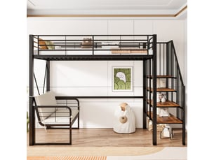 Lit mezzanine 90x200 cm <strong></strong> <strong></strong> coloris noir