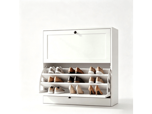 Meuble à chaussures à 2 portes, meuble à chaussures étroit de 30 cm de profondeur, meuble à chaussures pour couloirentrée (blanc)