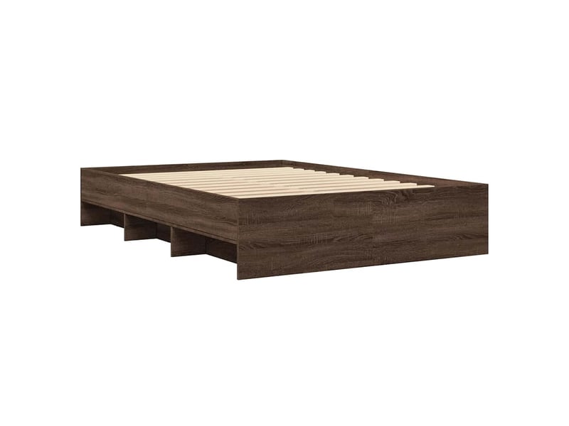 Lit double- lit adulte -  cadre de lit sans matelas chêne marron 140x200 cm  - Conforama C