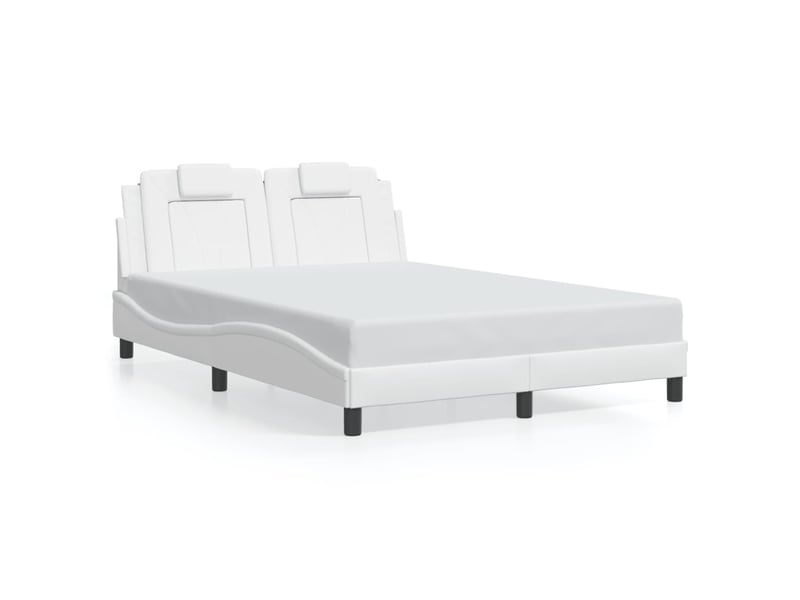 Lit double- lit adulte - cadre de lit viana avec led sans matelas blanc 140x200 cm - Conforama D