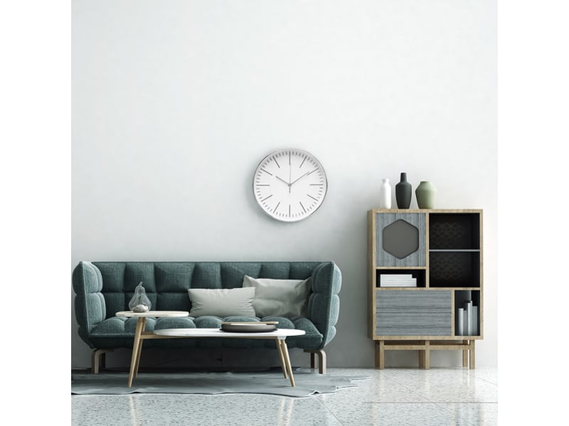 Horloge murale fabrilamp hera ø 30 cm argenté mouvement continu 190910010 - Conforama E