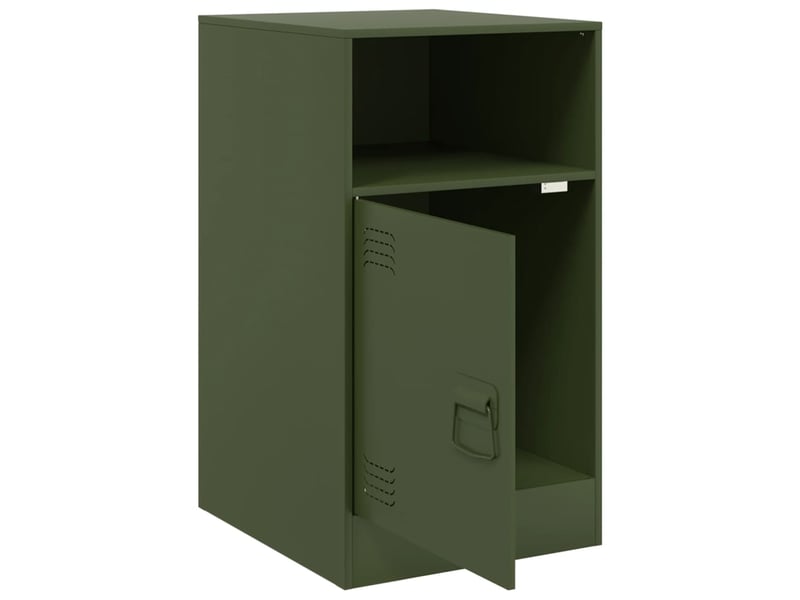  Lot de 2 tables de chevet - cabinet de chevet - table de nuit vert olive 34,5x39x62 cm acier  - Conforama E