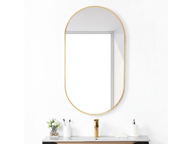  Miroir ovale mural 40x60 cm doré moderne – idéal salle de bain et coiffeuse  - Conforama A