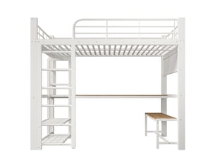 Lit mezzanine 140x200 cm <strong>ZOVIRA</strong>  <strong></strong> coloris blanc