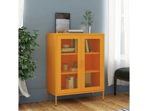 Armoire de rangement, rangement bureau jaune moutarde 80 x 35 x 101,5 cm acier