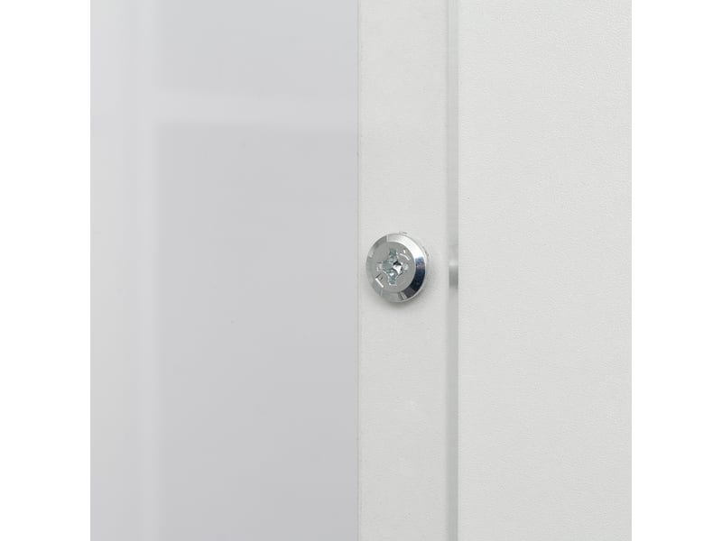Vitrine led avec 2 portes, 2 tiroirs et 5 compartiments de rangement pour salon, blanc, 59,5 × 35 × 182 cm - Conforama E