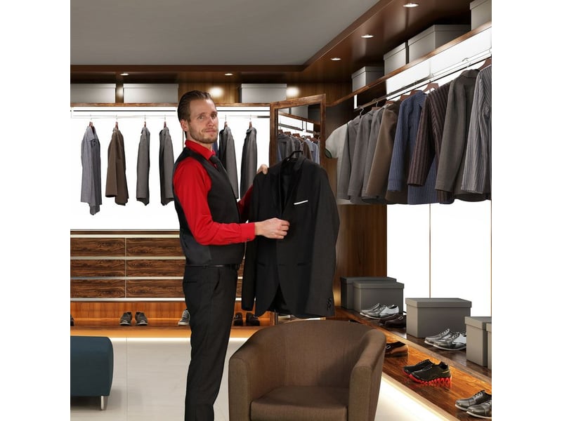  Cintres relaxdays pour costumes, lot de 30, épaules larges, antidérapants caoutchoutés, métal, noirs  - Conforama C