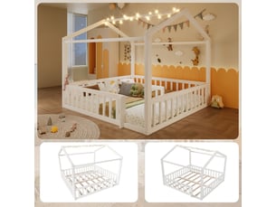 Lit cabane 2x90x190 cm <strong></strong>  <strong></strong> coloris blanc