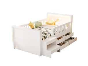 Lit simple 90x200 cm <strong>MODENUIT </strong>  <strong></strong> coloris blanc