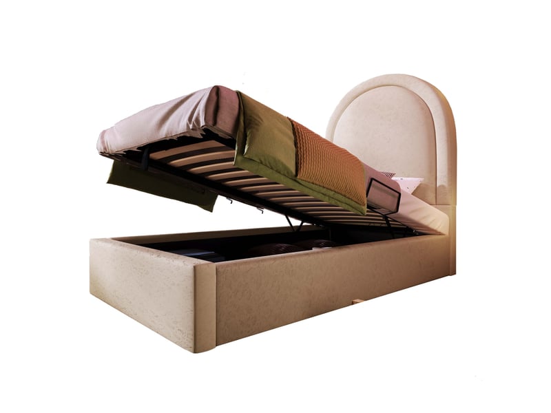 Lit enfant avec rangement motif cosmique 90 x 200 cm beige avec matelas - Conforama A